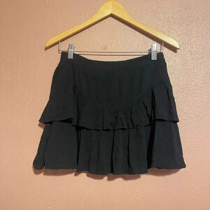 Superdown Ruffled Black Mini Skirt‎ Small